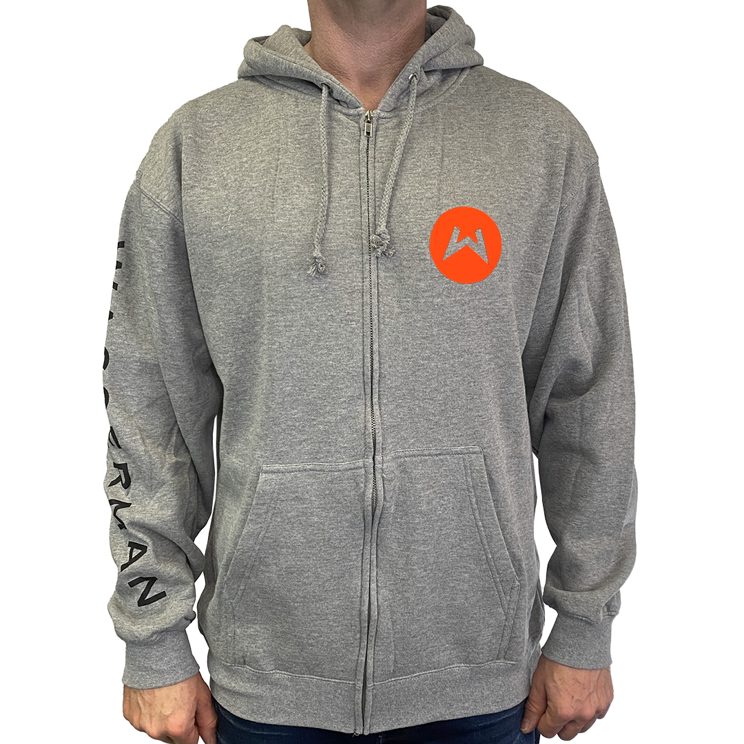 Zipper Hoodie in Heather Grey