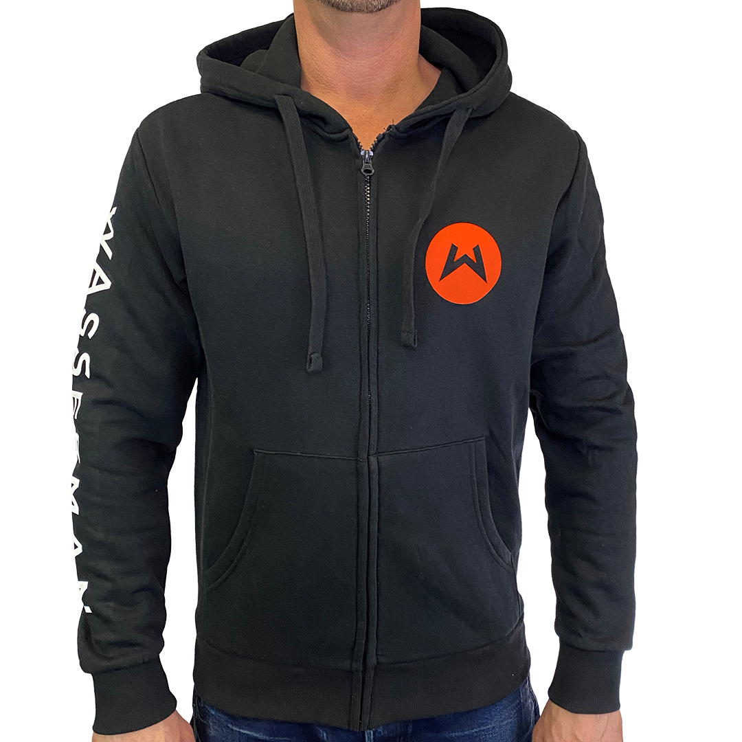 Zipper Hoodie in Black