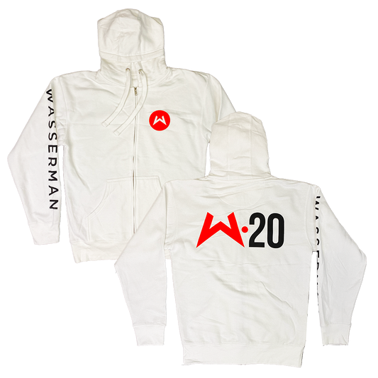 Zipper Hoodie in White